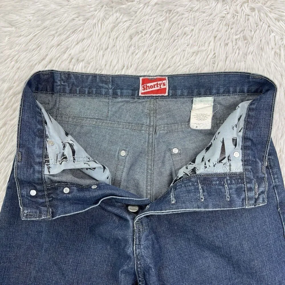 Vintage‎ Y2K Shorty's Skateboards Denim Jeans BAGGY 90s Button Fly Mens Sz 30x29